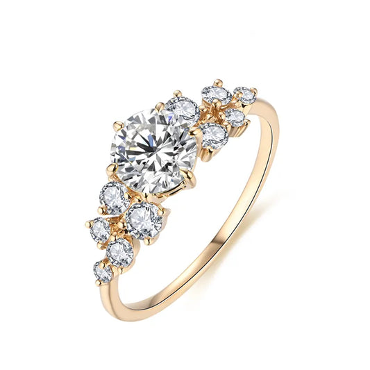 Golden Goddess Moissanite Rings 14K Gold